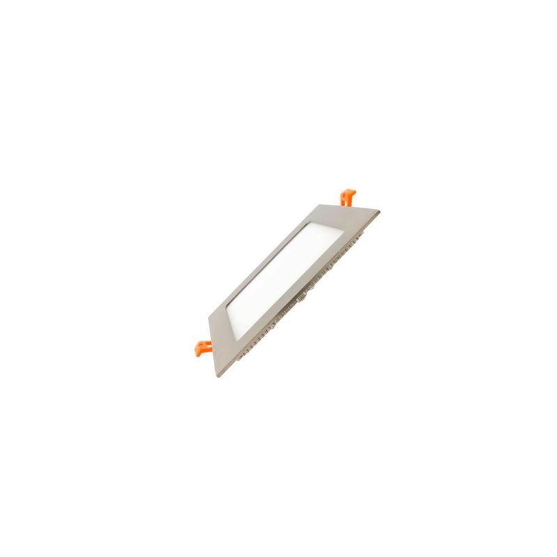 Placa LED 12W Cuadrada SuperSlim Corte 155x155 mm Silver