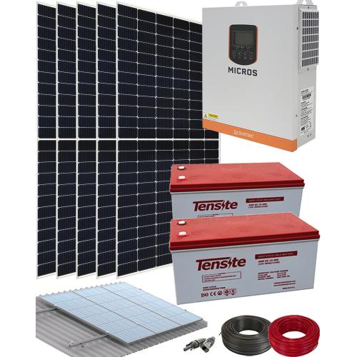 Kit Solar para Caseta de fin de semana con 5 paneles y 3500W a 24V