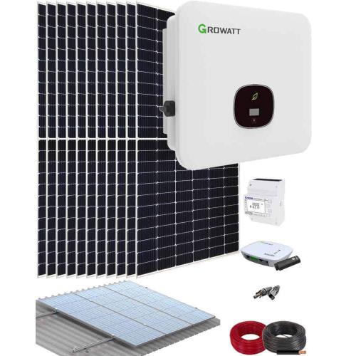 Kit Solar Autoconsumo Fotovoltaico Trifásico 5000W 26000Whdia Growatt