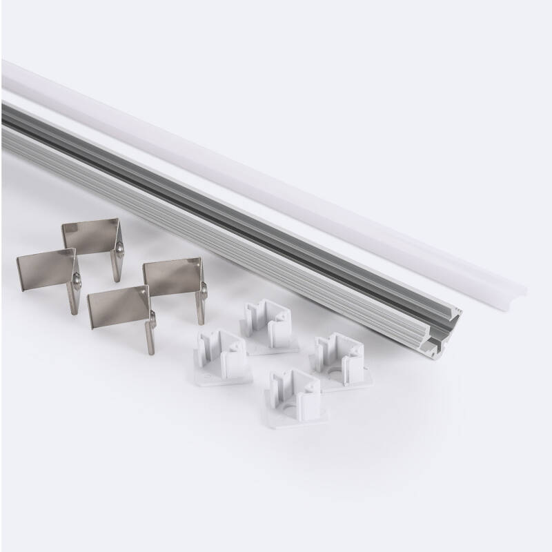 Perfil Aluminio Esquina 2m para Tira LED hasta 11 mm