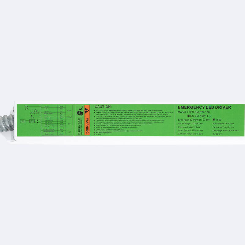 Driver Emergencia para Campana LED 0-10V Salida 170V DC con Batería 90 minutos