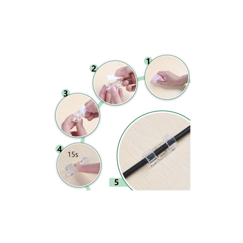 Pack 20 Grapas Clip Autoadhesivo Organizador Para Cable Ø 10mm