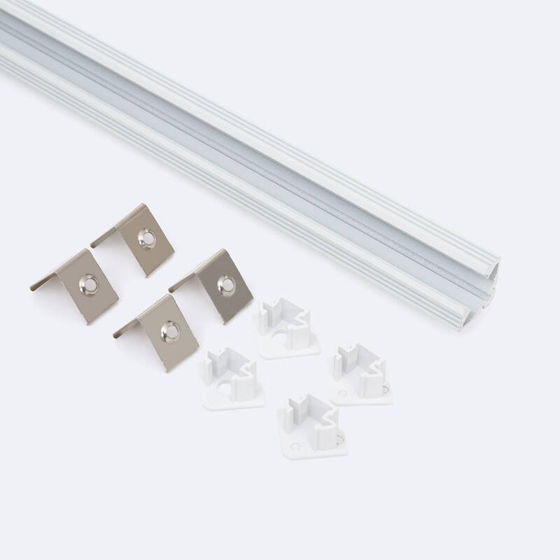 Perfil Aluminio Esquina 2m para Tira LED hasta 11 mm