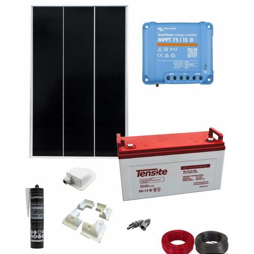 Kit Solar Camper 200W 12V con estructura 1000Whdia