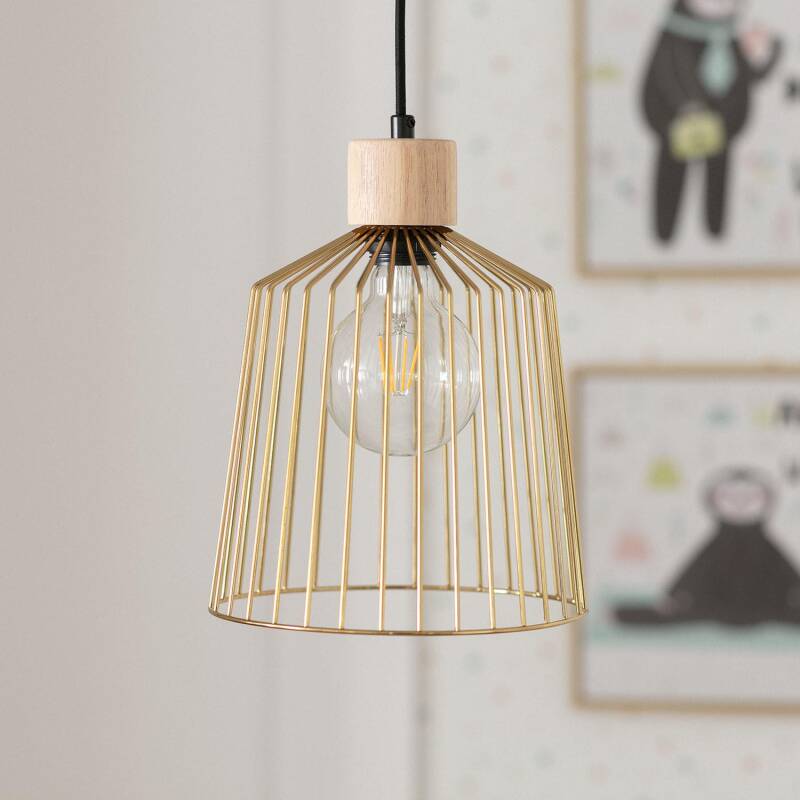 Lámpara Colgante Metal y Madera Hitra