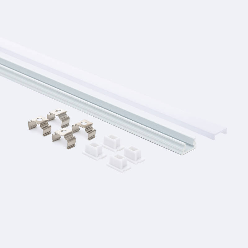 Perfil Aluminio Superficie 2m para Tira LED hasta 8 mm
