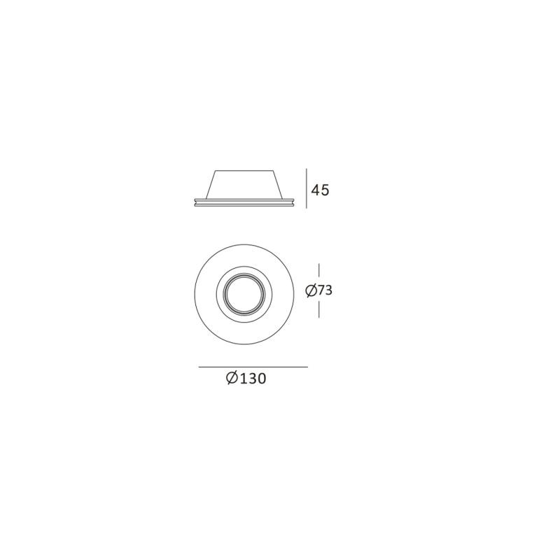 Aro Downlight Integración Escayola/Pladur Circular para Bombilla LED GU10 / GU5.3  Corte Ø133 mm UGR17