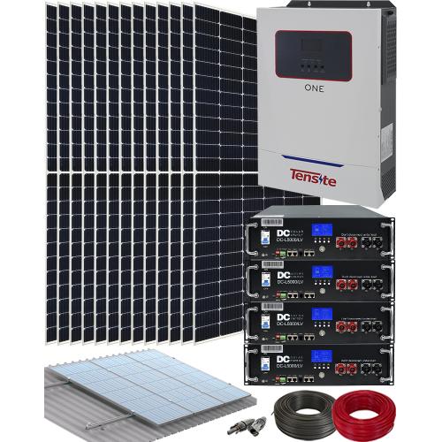Kit Instalación Fotovoltaica Aislada 5500w con 4 baterías de litio DC