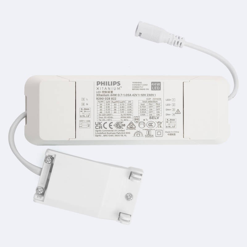 Panel LED 60x60 cm 42W 4000 lm Regulable PHILIPS Xitanium con Caja de Conexiones Rápidas y Cable de Seguridad