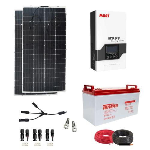 Placas Solares Flexibles 480W con Batería AGM 150Ah