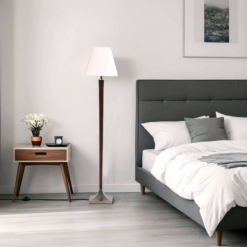 Lámpara de Pie Madera y Metal Lizza Piramis