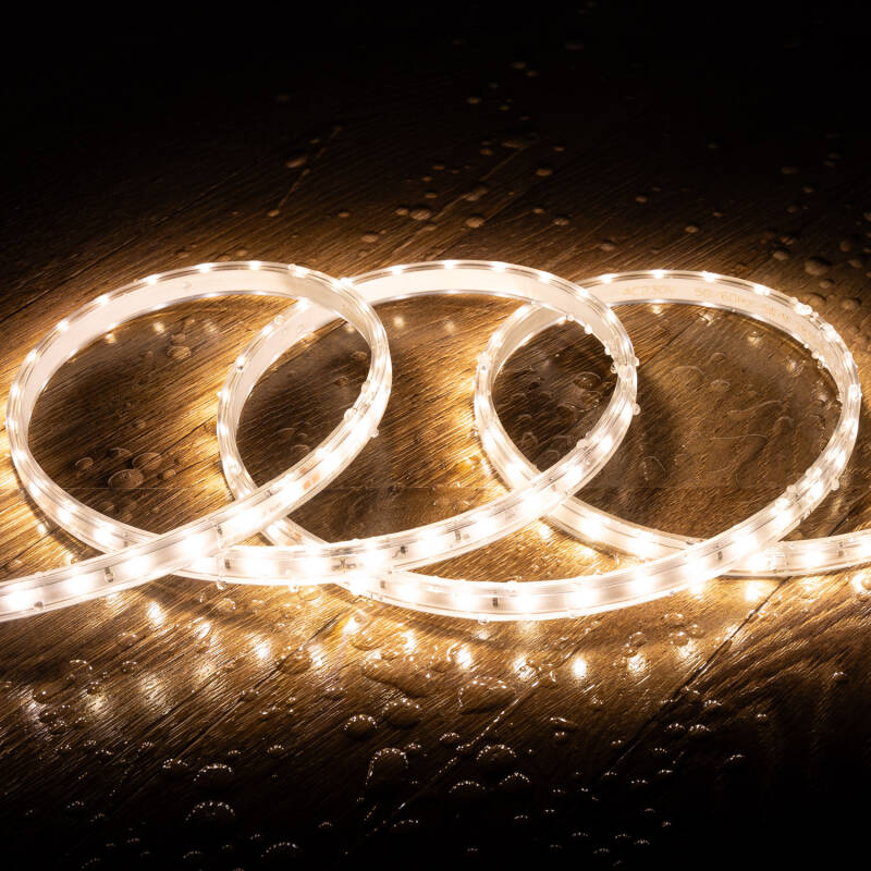 Tira LED Regulable 220V SMD 60 LED/m BOBINA 50m 6W/m 600lm/m Ancho 12mm Corte 20cm IP65