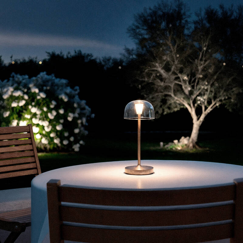 Lámpara de Mesa LED Portátil para Exterior Metal con Batería Recargable Lendora