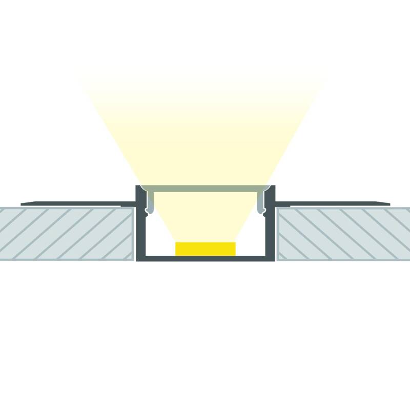 Perfil Aluminio Integrado en Escayola/Pladur para Tira LED hasta 20 mm