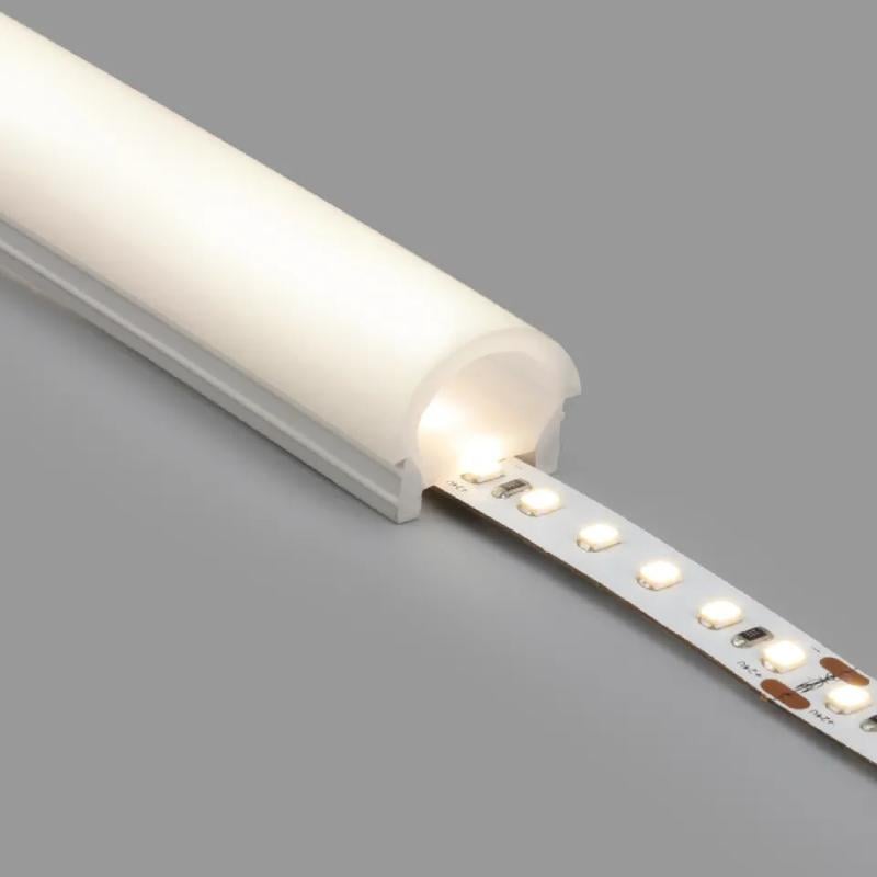 Perfil Neón SFLEX 24x18 Superficie Semicircular Curva Vertical para Tira LED IP20 hasta 15 mm
