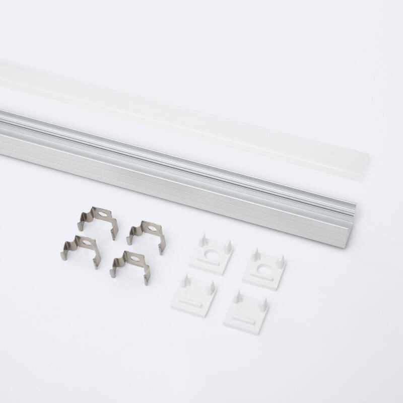 Perfil Aluminio Superficie 2m para Tira LED hasta 8 mm
