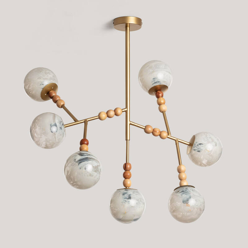 Lámpara Colgante Metal Cristal Routi  ILUZZIA