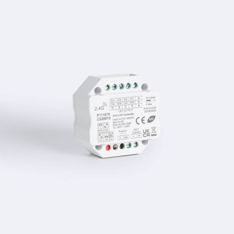 Controlador Tira LED Monocolor/CCT/RGB/RGBW 12-24V SKYDANCE V4-S Compatible con Mando RF