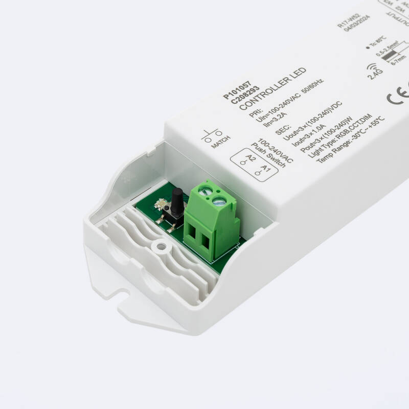 Controlador Tira LED 220V Monocolor/CCT/RGB SKYDANCE S3 Compatible con Pulsador y Mando RF