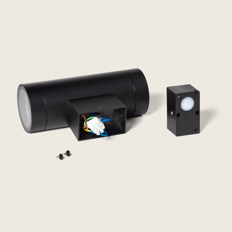 Aplique de Pared Exterior Aluminio Iluminación Doble Cara Negro Oakham