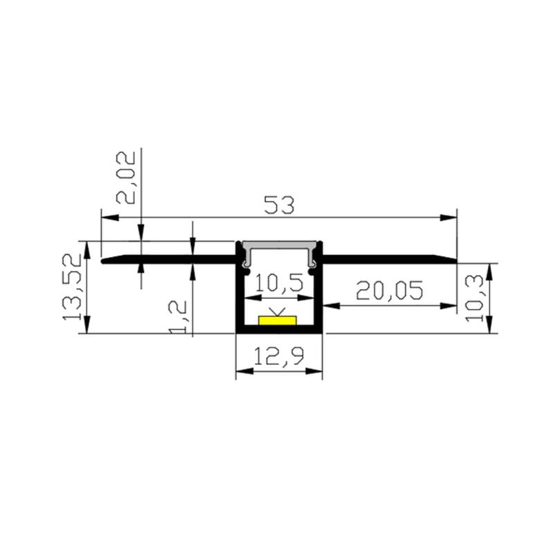 Perfil de Aluminio Flexible Integración en Escayola/Pladur para Tiras LED hasta 10 mm