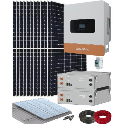 Kit Instalación de Placas Solares para Casa de Campo con Inversor Híbrido Suntaic STH6M-2/GEN 6000W y Batería Litio Suntaic ST-L5000/LV