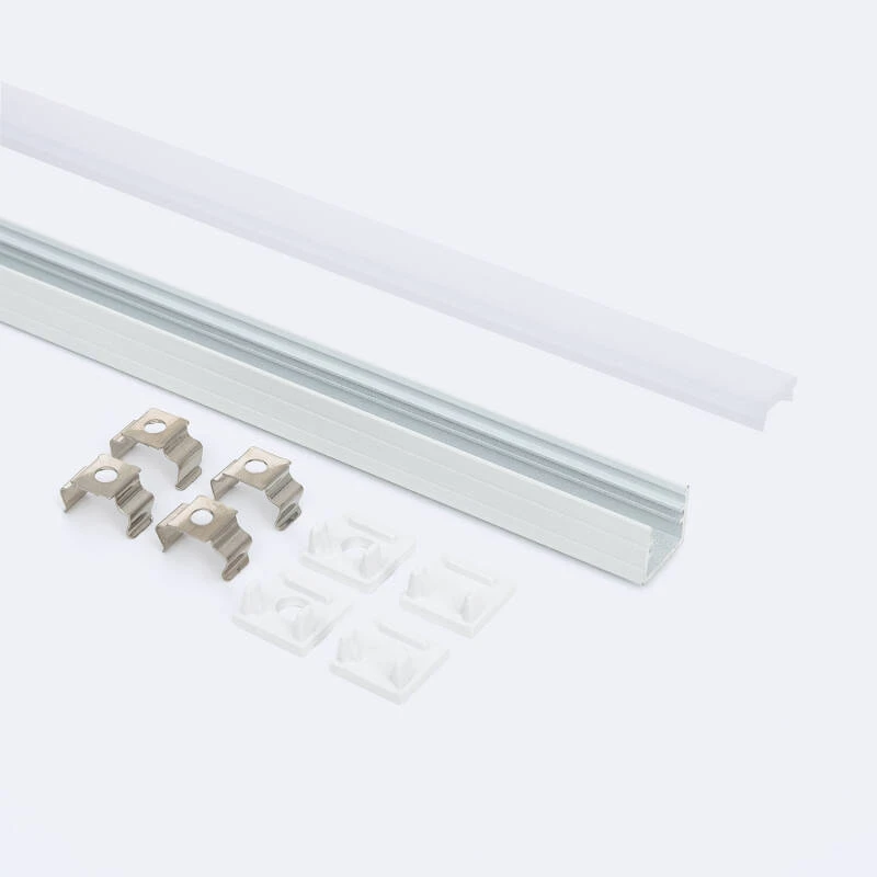 Perfil Aluminio Superficie 2m para Tira LED hasta 8 mm