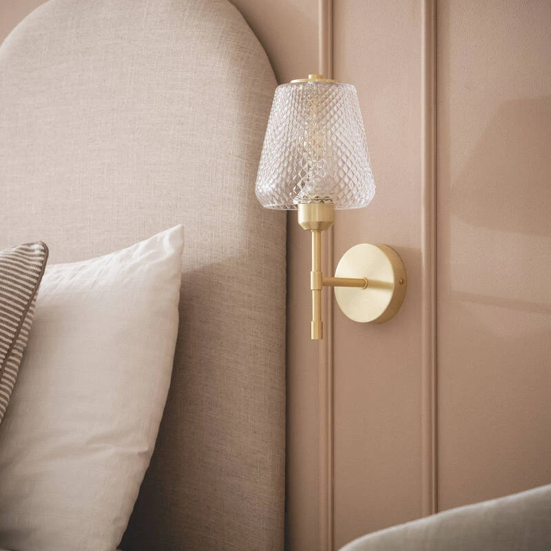 Aplique de Pared Metal y Cristal Stiklu