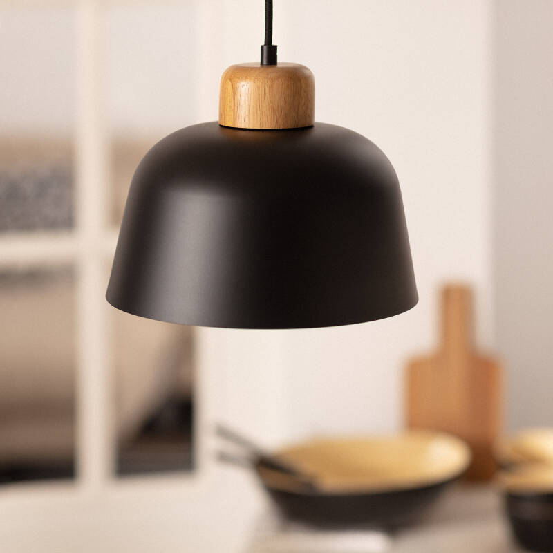 Lámpara Colgante Metal y Madera Wawak