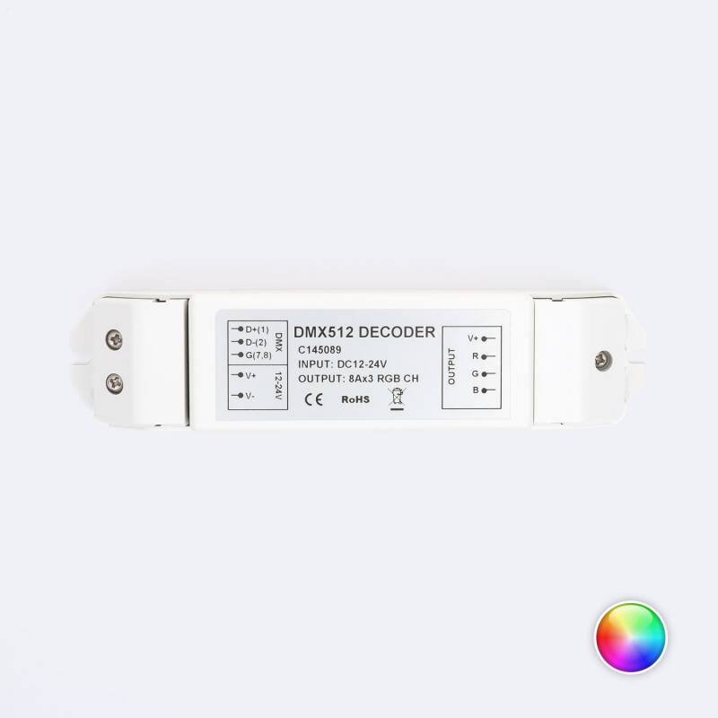 Controlador RGB DMX512 Decoder 3 Canales
