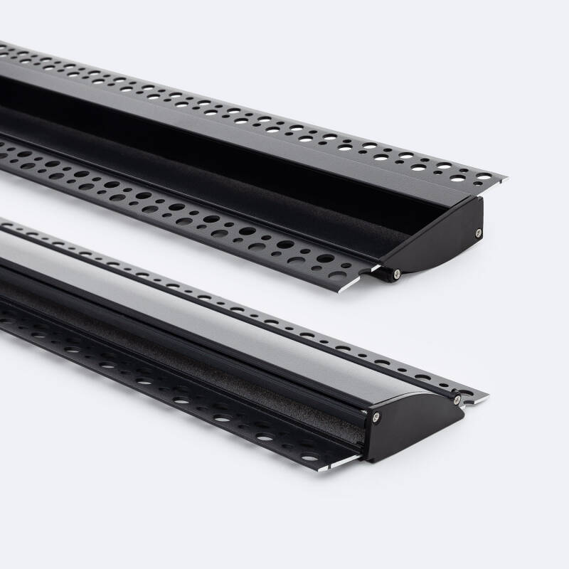 Perfil Aluminio Empotrable para Escayola/Pladur 2m para Tira LED hasta 12mm