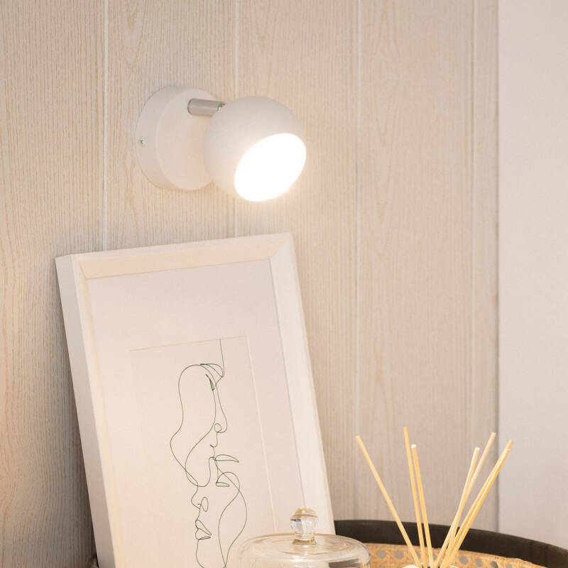 Lámpara de Pared Aluminio Orientable 1 Foco Blanco Ates