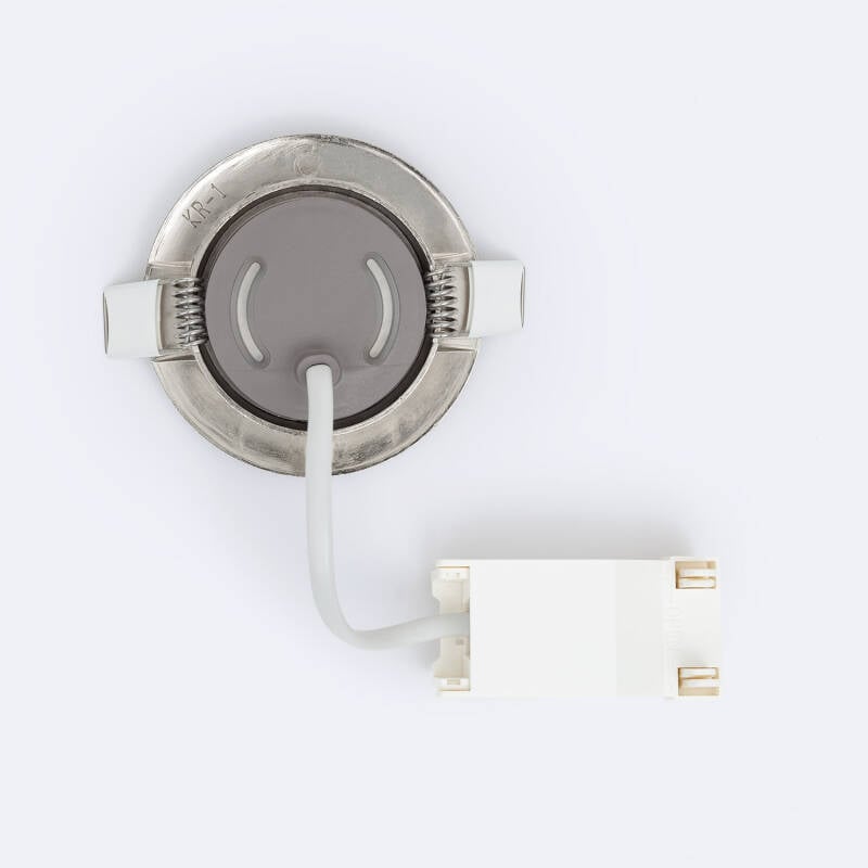 Foco Downlight LED 5W Direccionable Circular Níquel Cepillado Corte Ø 68 mm