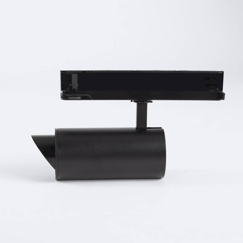 Foco Carril LED Trifásico 30W Fasano Cilindro Bisel CCT Seleccionable Regulable DALI Negro