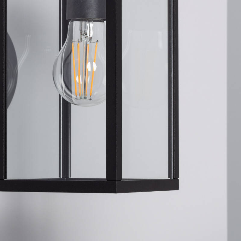 Lámpara de Pared Exterior de Aluminio y Cristal Brazo Superior Atrium Negro