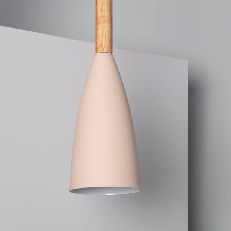 Lámpara Colgante Metal y Madera Rain