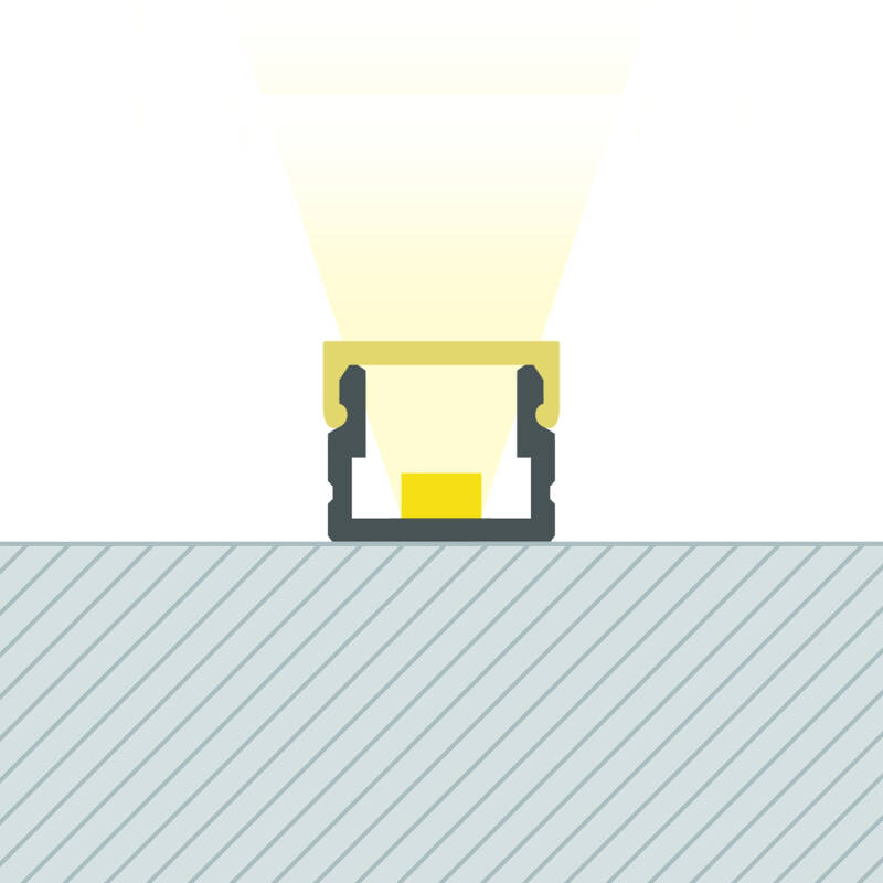Perfil Aluminio Superficie 2m para Tira LED hasta 6 mm