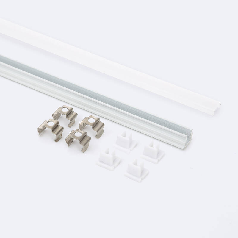 Perfil Aluminio Superficie 2m para Tira LED hasta 6 mm