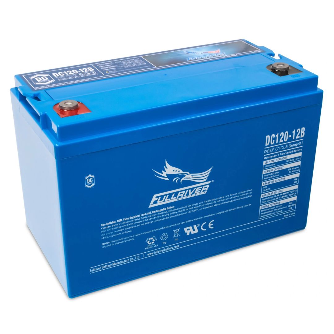 Batería AGM 120Ah Solar 12V C20 Monobloc Fullriver DC120-12B