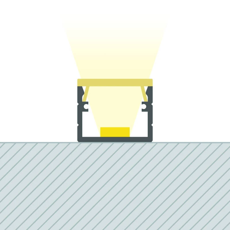 Perfil Aluminio Superficie 2m para Tira LED hasta 8 mm