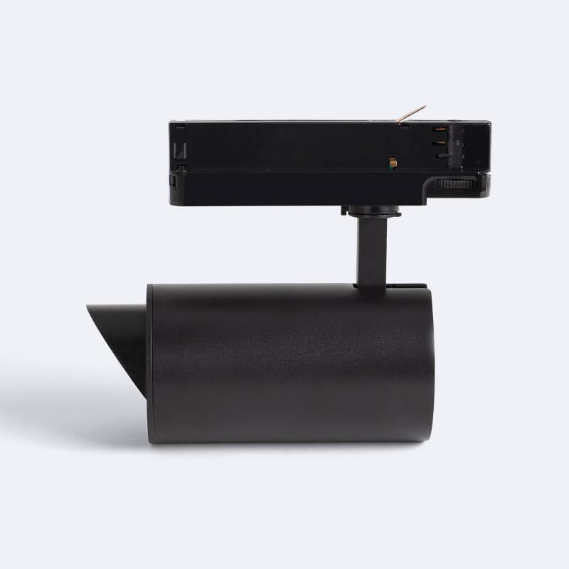 Foco Carril LED Trifásico 40W Fasano Bisel Regulable Negro