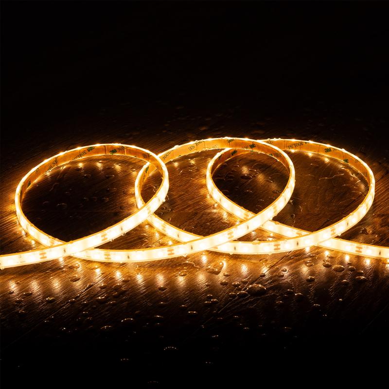 Tira LED 12V SMD 60 LED/m 5m 5W/m 500lm/m Ancho 10mm Corte 5cm Sumergible IP68 SILICONE FLEX