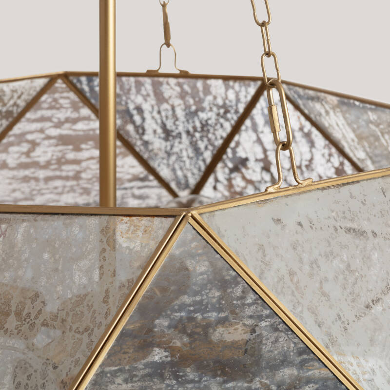 Lámpara Colgante Metal y Cristal Octagon  ILUZZIA
