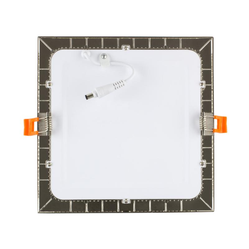 Placa LED 12W Cuadrada SuperSlim Corte 155x155 mm Silver