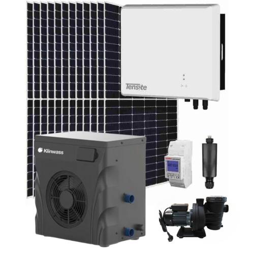 Kit Solar 6000W Tensite con Depuradora Solar Piscina Ideal 0.5CV y Bomba Calor Piscina 15m3 5kW Klinwass Mini