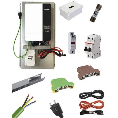 Inversor Cargador Growatt SPF 3500W 48V Litio ARK premontado con protecciones