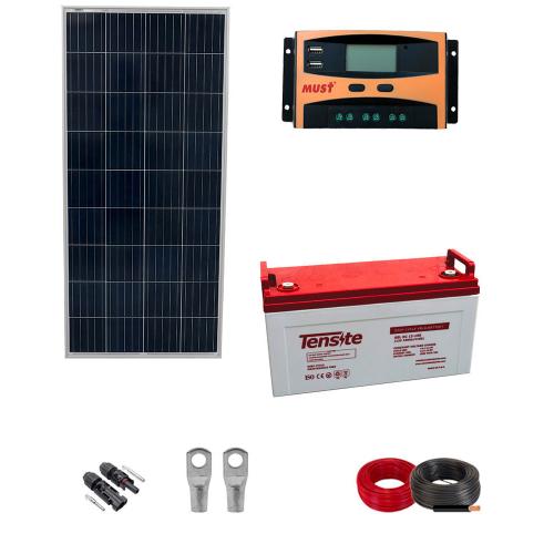 Kit Panel Solar Autoinstalable 160W con Batería para Iluminación