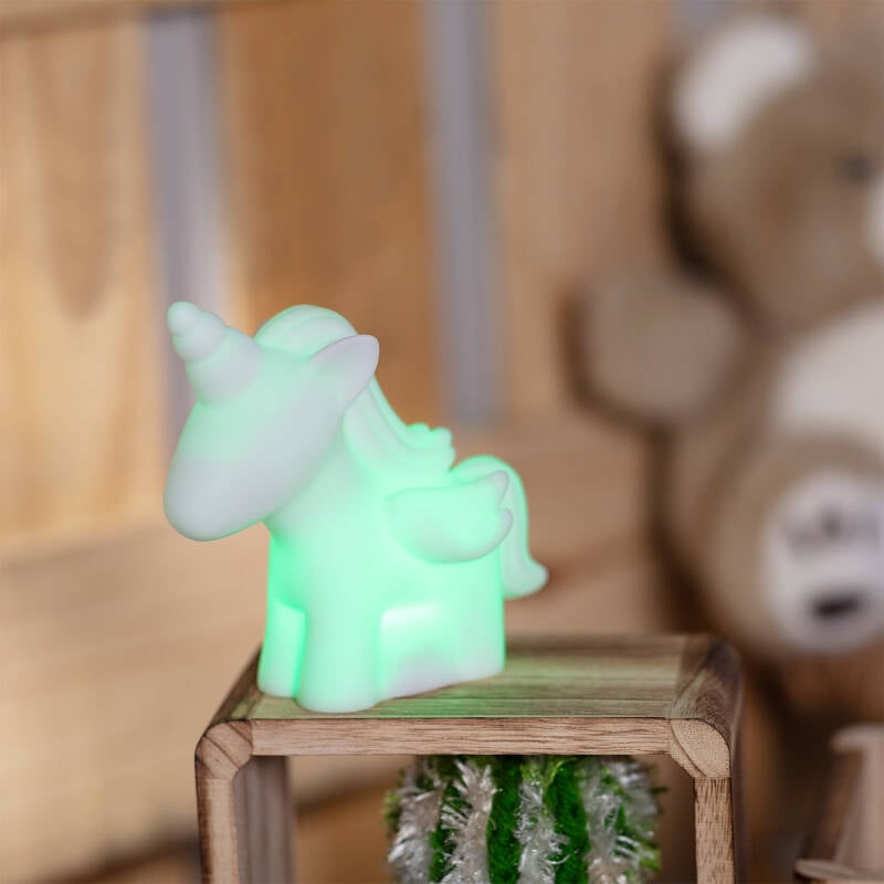 Luz Quitamiedos LED Infantil Unicornio RGB a Pilas