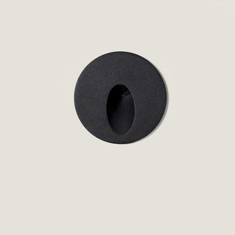 Baliza Exterior LED 3W Empotrable Pared Circular Gris Boiler