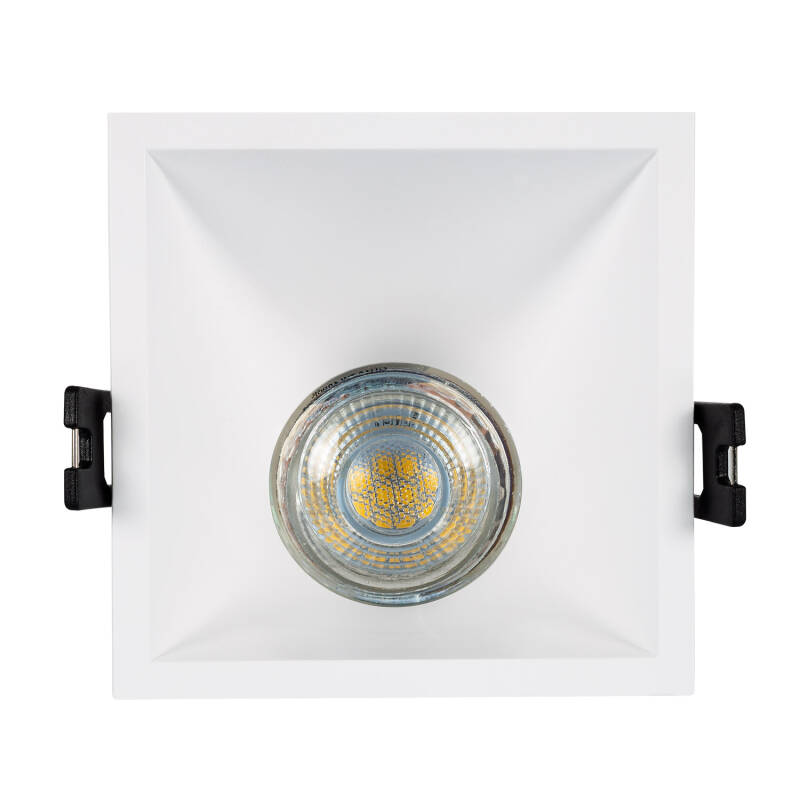 Aro Downlight Cuadrado 45º Bajo UGR para Bombilla LED GU10 / GU5.3 Corte 85 x 85 mm